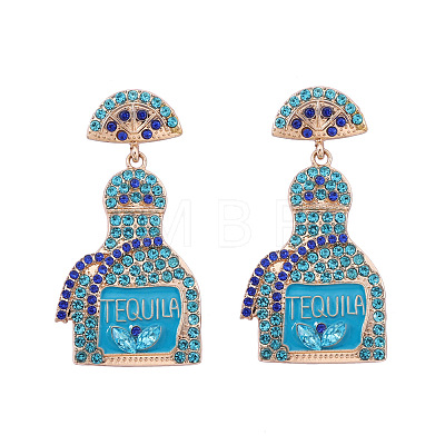 Zinc Alloy Rhinestone Dangle Stud Earrings FS-WG8FD93-04-1