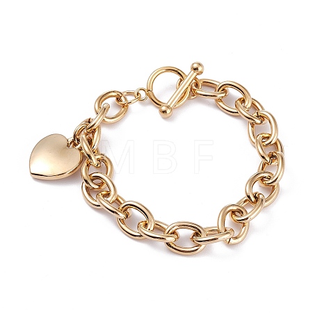 PVD Vacuum Plating 304 Stainless Steel Charm Bracelets X-BJEW-I295-09G-1