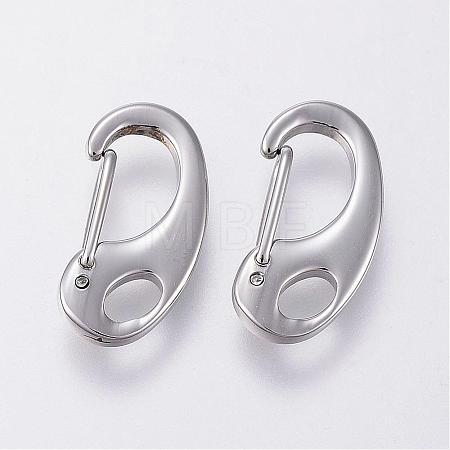Tarnish Resistant 304 Stainless Steel Push Gate Snap Keychain Clasp Findings STAS-G039-05P-1