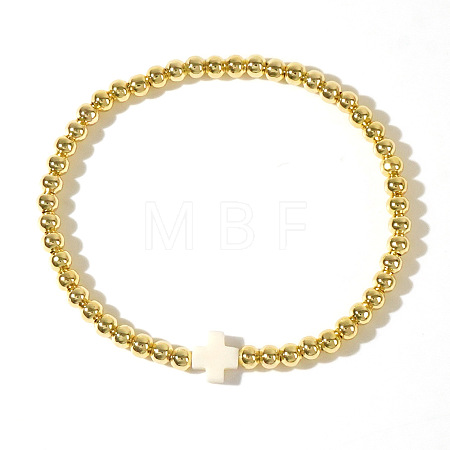 Brass Round Beaded Bracelets for Women SB9067-15-1