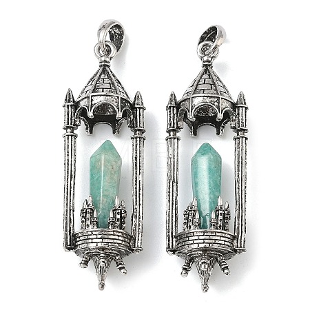 Natural Amazonite Faceted Pointed Bullet Shaped Big Pendants G-P613-01AS-02-1