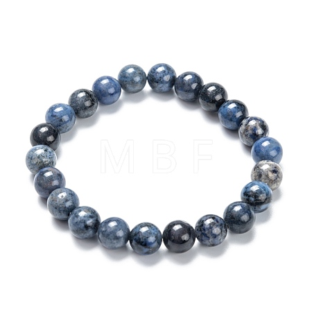 Natural Dumortierite Stretch Beaded Bracelets G-A185-01G-1