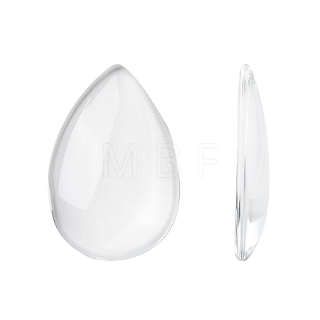 Transparent Teardrop Glass Cabochons GGLA-R024-30x20-1