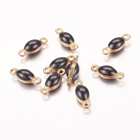 Antique Bronze Plated Brass Enamel Oval Links connectors KK-Q570-06D-1