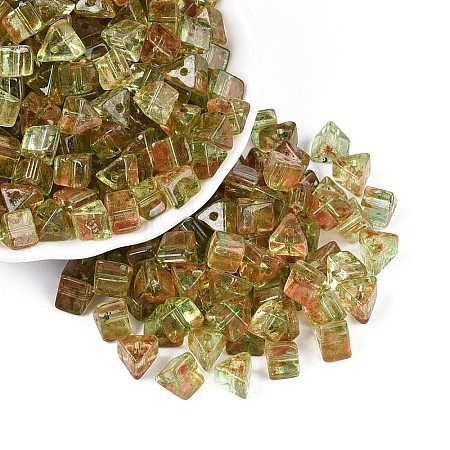 Picasso Transparent Glass Beads SEED-Q039-02O-1