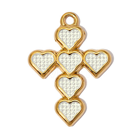 304 Stainless Steel with Enamel Pendants SA-OY002-32G-01-1