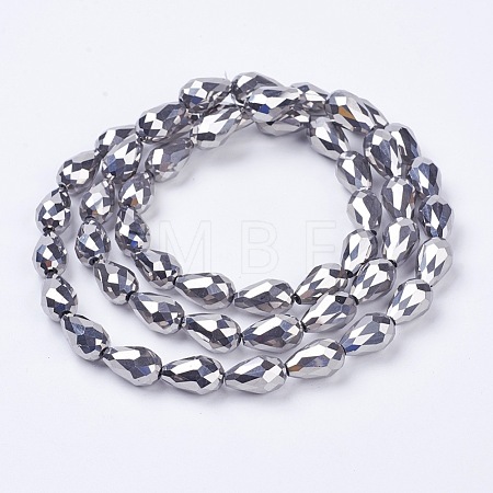 Electroplate Glass Beads Strands X-EGLA-D017-15x10mm-7-1