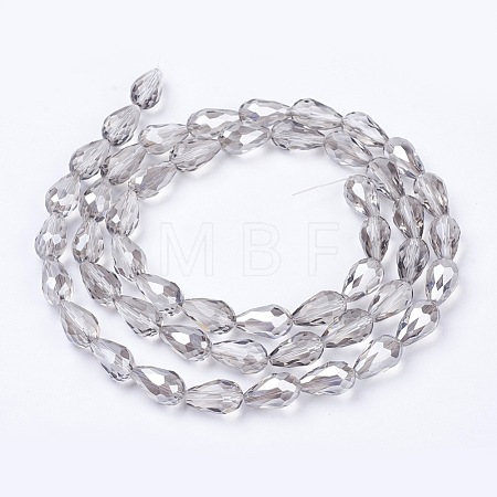 Electroplate Glass Beads Strands X-EGLA-D015-15x10mm-34-1