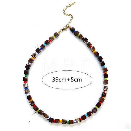 Acrylic & Resin Beaded Necklaces with 316 Surgical Stainless Steel End Chains for Women WG51C81-02-1