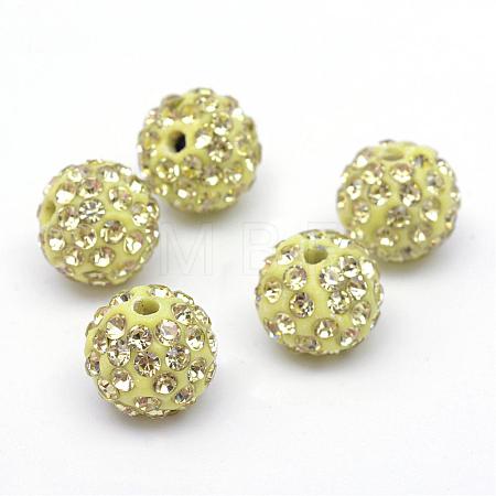 Polymer Clay Pave Rhinestone Beads RB-Q197-10mm-24-1