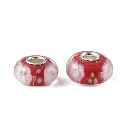 Lampwork & Brass Core European Beads LAMP-P019-01P-31-1