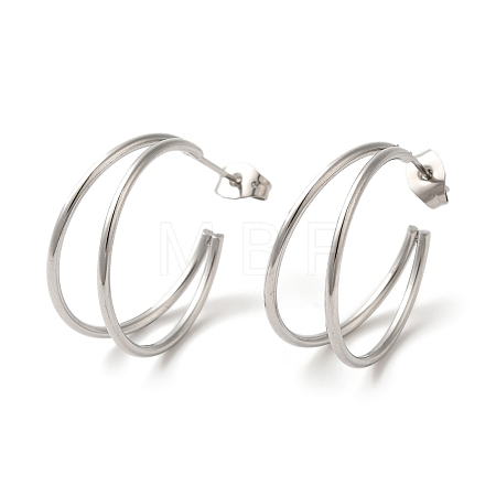 Non-Tarnish 304 Stainless Steel Moon Stud Earrings for Women EJEW-Z066-10P-1