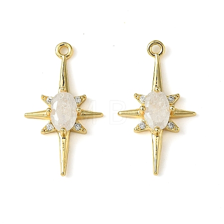Brass Micro Pave Cubic Zirconia Pendants X-KK-M277-08G-04-1