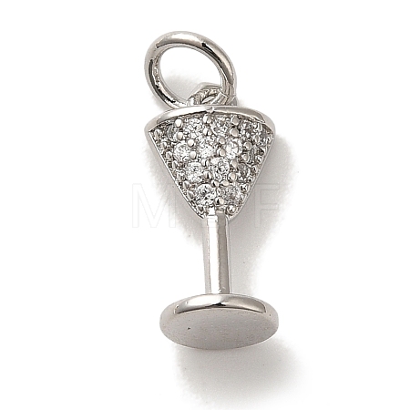 Brass Micro Pave Cubic Pendants KK-U027-07P-01-1