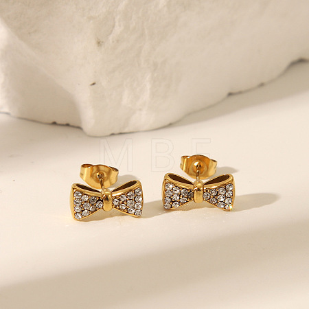 Elegant 304 Stainless Steel Bowknot Stud Earrings HU4691-1