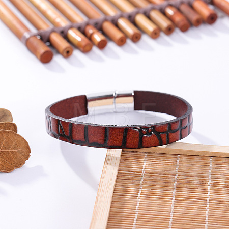 Embossed Imitation Leather Cord Bracelets WG215F5-03-1