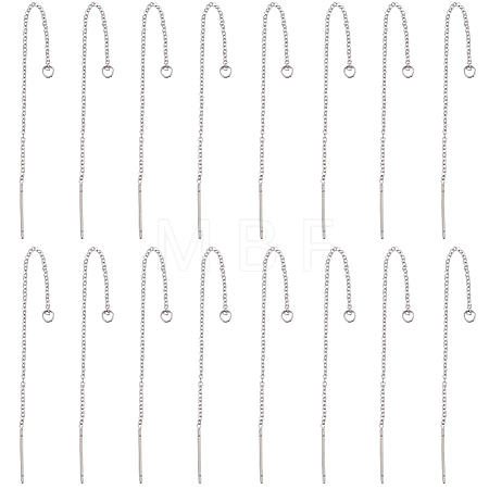 30Pairs 304 Stainless Steel Stud Earring Findings STAS-SC0006-54-1