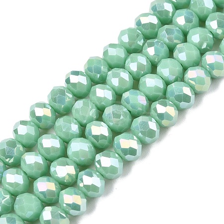 Electroplate Glass Beads Strands X-EGLA-A044-P6mm-B14-1