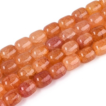 Baking Paint Crackle Glass Beads Strands DGLA-N019-01B-06-1
