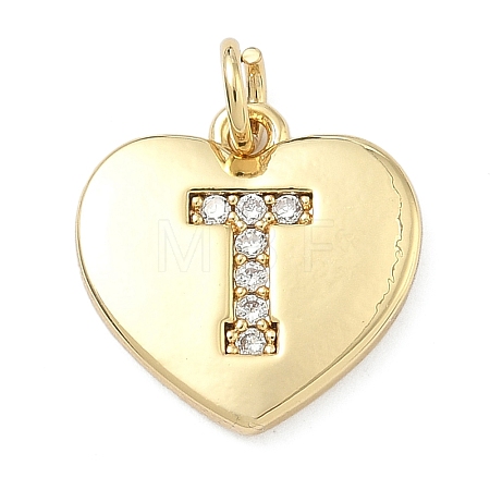 Brass Micro Pave Clear Cubic Zirconia Pendants KK-D229-01G-20-1