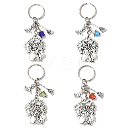 Alloy Lampwork Pendant Keychains KEYC-JKC01276-1