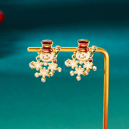 Alloy Enamel Dangle Stud Earrings FS-WG05549-09-1