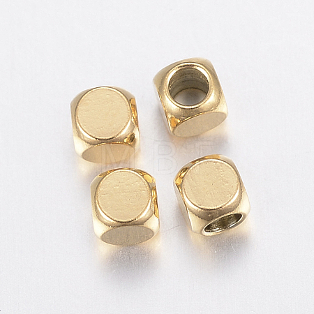 Ion Plating(IP) 304 Stainless Steel Beads X-STAS-F135-07G-3x3mm-1