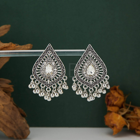 Alloy Rhinestone Chandelier Earrings WG7837A-02-1