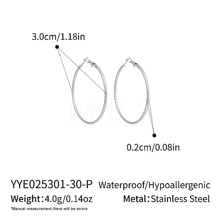 304 Stainless Steel Hoop Earrings OC2065-9-1