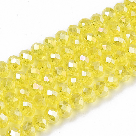 Electroplate Glass Beads Strands EGLA-A034-T6mm-B21-1