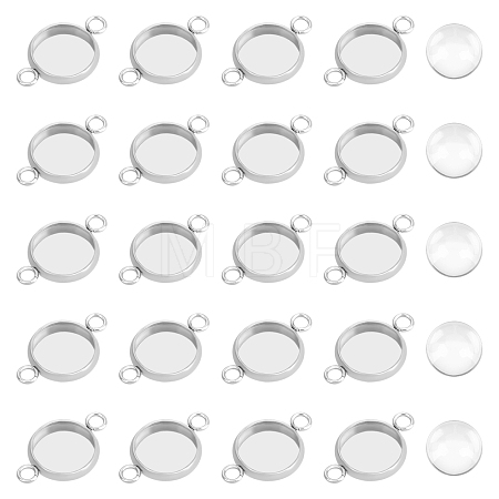 100Pcs 304 Stainless Steel Cabochon Connector Settings STAS-UN0039-28B-1