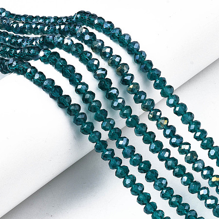 Electroplate Glass Beads Strands X-EGLA-A034-T6mm-B25-1