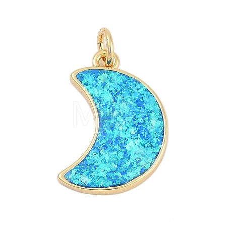 Moon Brass Pendants KK-I723-48G-1