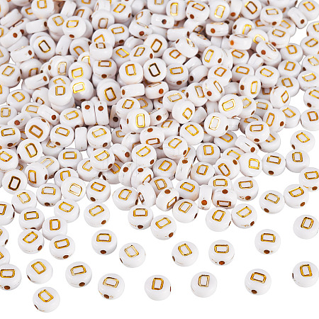 500Pcs Plating Acrylic Beads PACR-TADJ0001-01D-1