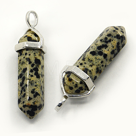 Natural Dalmatian Jasper Double Terminated Pointed Pendants LS-G-D415-03-1
