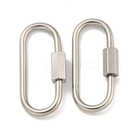 Non-Tarnish 304 Stainless Steel Screw Carabiner Lock Charms STAS-C092-05C-P-1