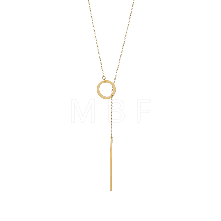 304 Stainless Steel Lariat Necklaces STAS-OY010-09G-1