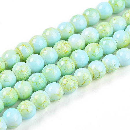 Baking Paint Glass Beads Strands DGLA-N003-6mm-C04-1