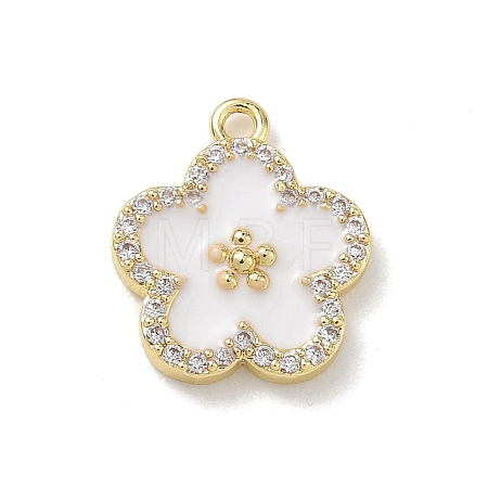 Brass Micro Pave Clear Cubic Zirconia and Enamel Pendants KK-A300-18A-1