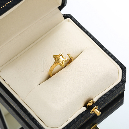 304 Stainless Steel Open Cuff Finger Rings WM9270-3-1