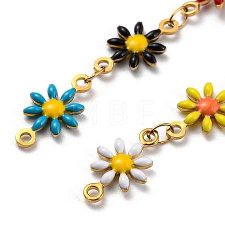 Ion Plating(IP) Golden 304 Stainless Steel Flower Link Chain CHS-E011-01G-01-1