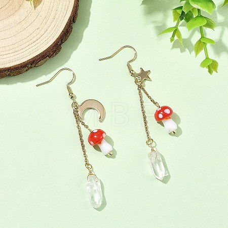 Handmade Lampwork & 304 Stainless Steel Dangle Earrings for Women EJEW-JE07494-1
