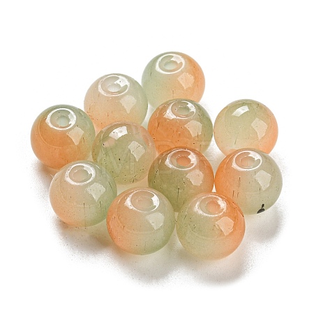 Two Tone Spray Painting Glass Beads GLAA-L046-03B-1