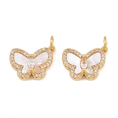 Brass Micro Pave Clear Cubic Zirconia Pendants SH-CBA197E-09G-1