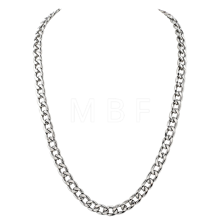 1Pc 304 Stainless Steel Cuban Link Chain Necklaces for Men Women NJEW-SP0001-23F-1