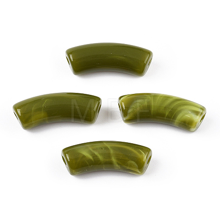 Opaque Two Tone Color Acrylic Beads MACR-ZX023-01A-1