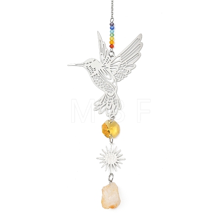 201 Stainless Steel Bird Suncatcher HJEW-JM04875-01-1