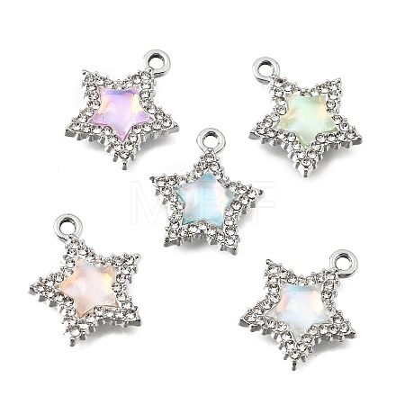 UV Plating Alloy Crystal Rhinestone Pendants RB-CBAD37D-23P-1
