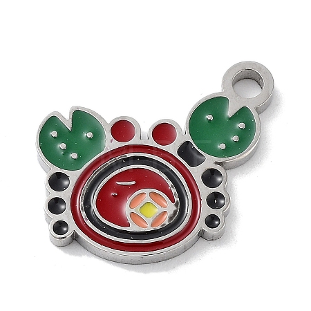 304 Stainless Steel Enamel Charms STAS-P339-18P-01-1