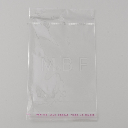 Rectangle OPP Cellophane Bags with Hanging Hole OPP-WH0011-03A-1